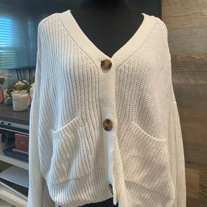white cardigan sweater